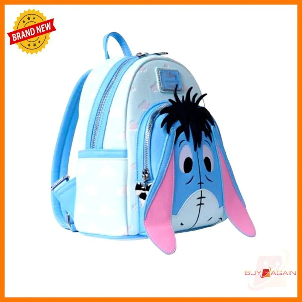 Mini Backpack Faux Leather Adjustable Straps Disney Eeyore Cosplay Handbag